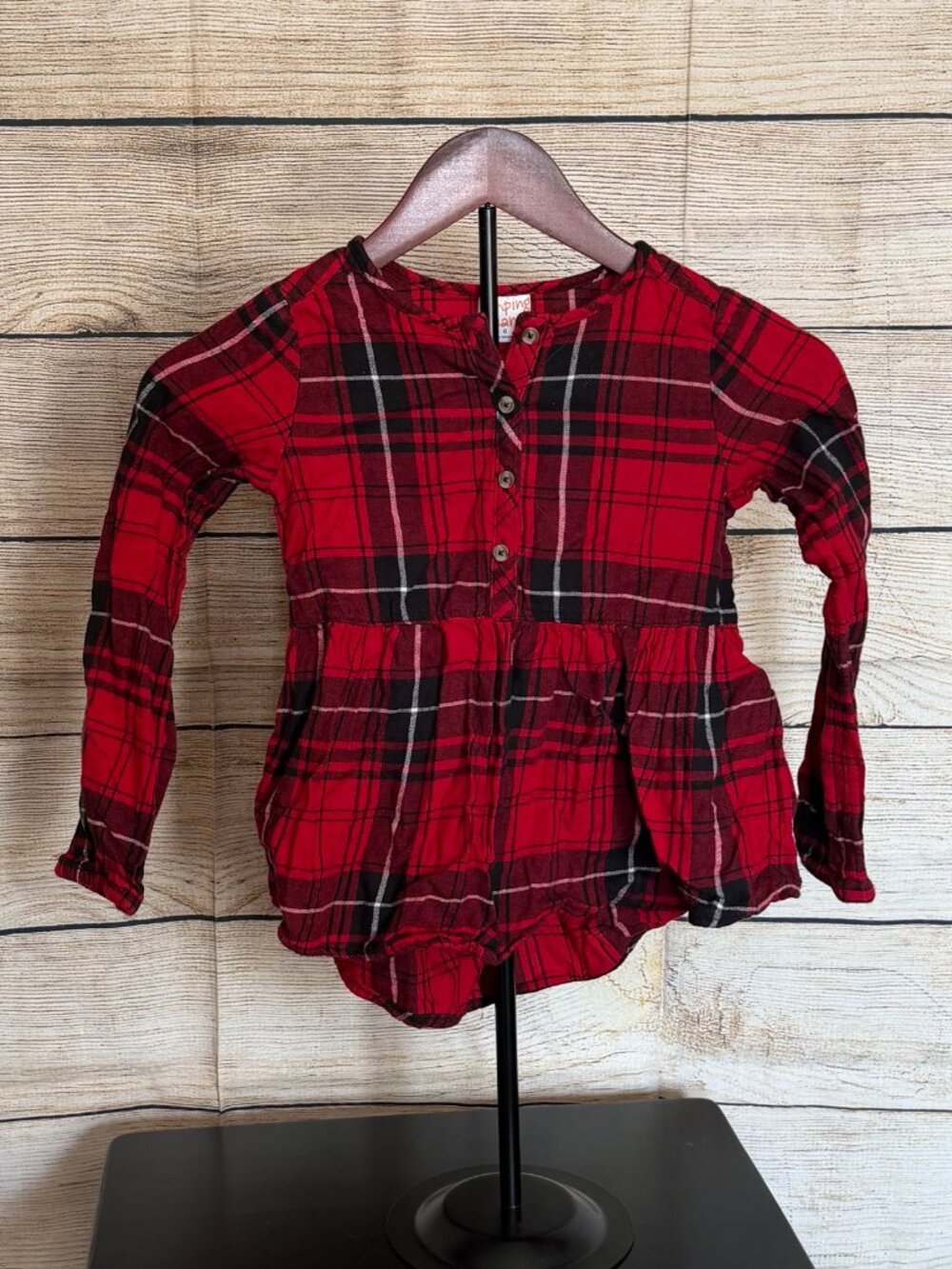 Jumping Beans red plaid long-sleeve tunic size 6